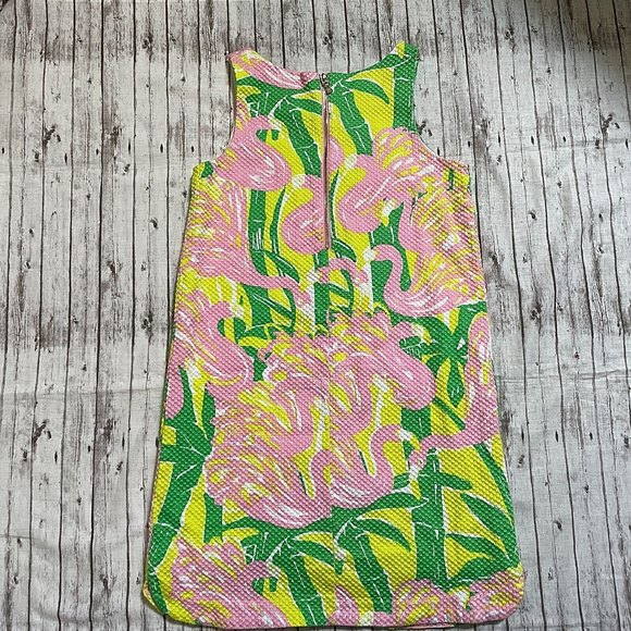 Lily Pulitzer For Target Fan Dance Flamingo Sleeveless Dress Girl Sz US L 10-12 - Picture 5 of 6